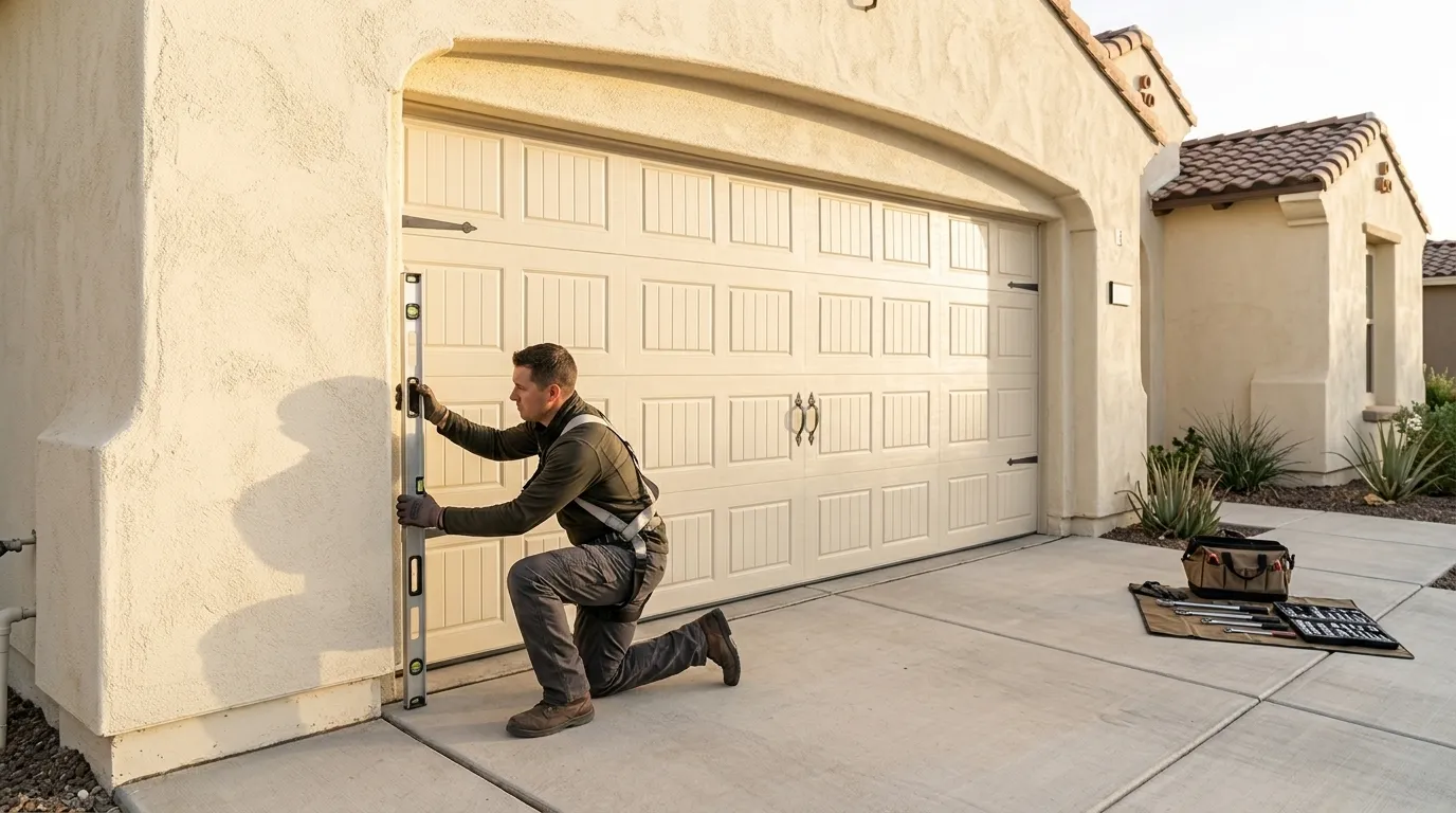 New residential garage door installed on a Costa Mesa California home